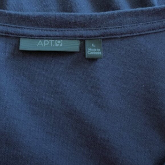 Apt. 9 Navy Blue Long Sleeve Evening Sequined Bodice Top in Size Large - Picture 4 of 4